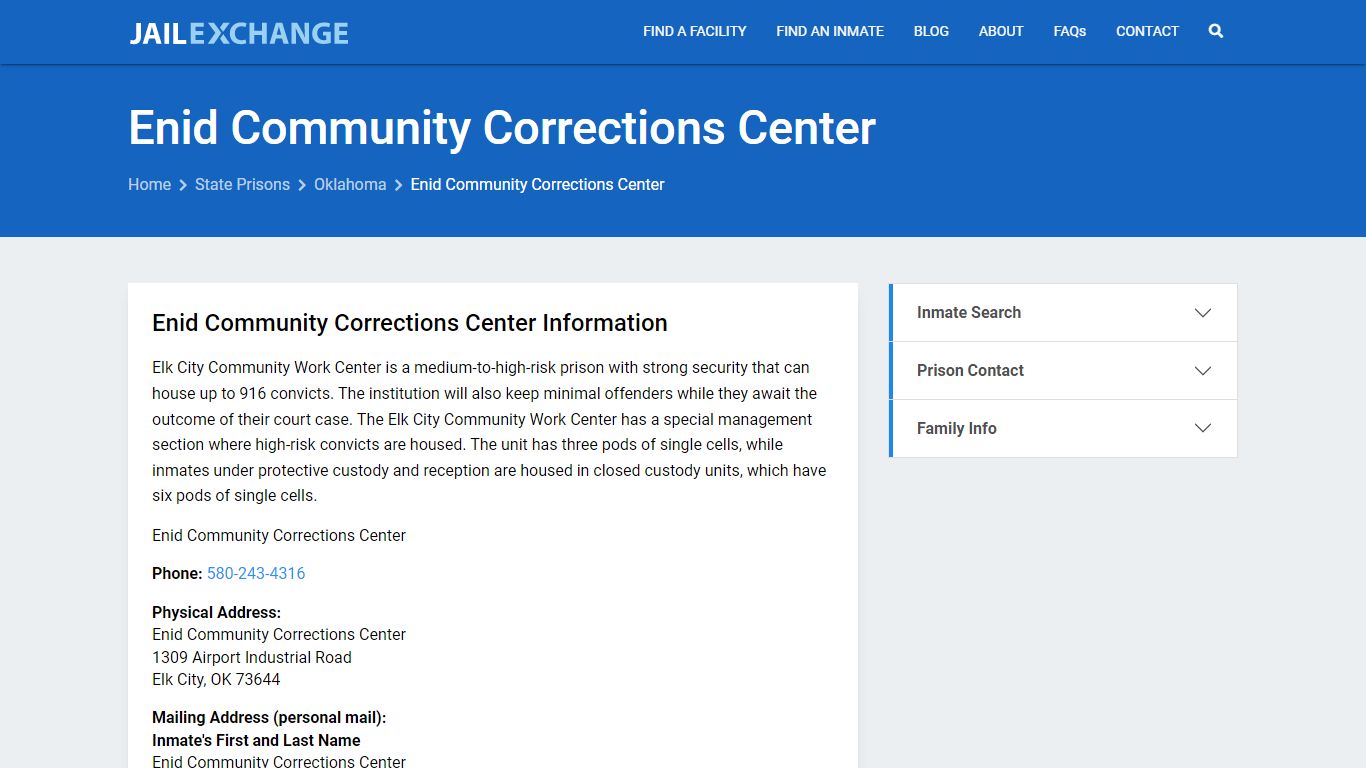 Enid Community Corrections Center Inmate Search, OK - Jail Exchange